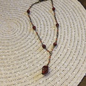 Garnet bead choker